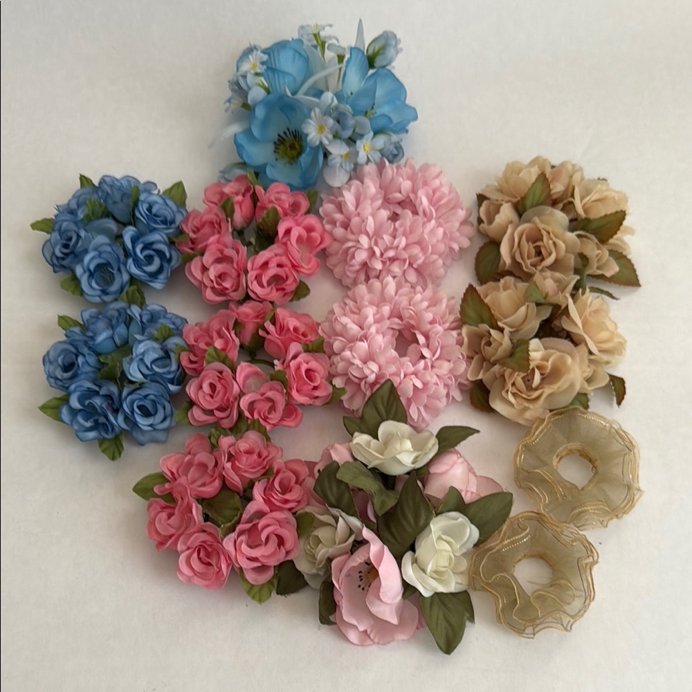 Vintage Assorted Floral Candle Ring Wreaths